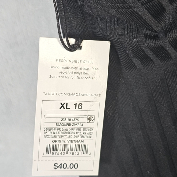 68.🆕XL Size 16  Shade & Shore  Ribbed Bead Knot Detail  Swimsuit - Picture 4 of 4